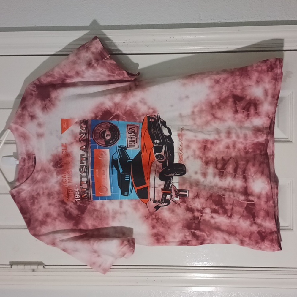 Ford Tie-Dye Top Shirt With Ford Mustang
